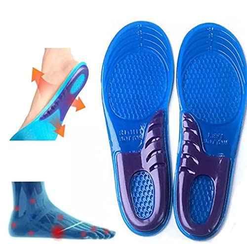 [Australia] - Unisex Orthotic Silicone Gel Shoes Insoles Shock Absorbing Full Length Pair of Boots & Sports Shoe Massaging Feet Shoe Inserts (Large Size UK 9 to 12) 