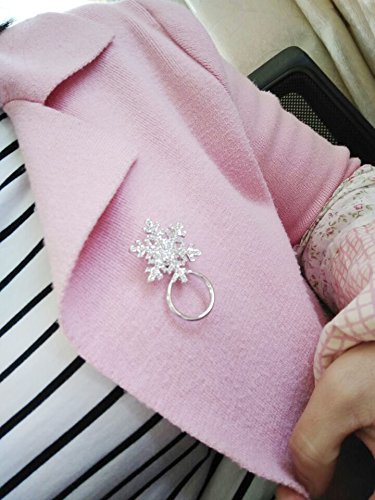 [Australia] - MANZHEN Delicate Clear Crystal Winter Snowflake Flower Magnetic Eyeglass Holder Christams Jewelry gold plated 