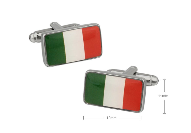 [Australia] - MRCUFF Ireland Irish Flag Pair Cufflinks in a Presentation Gift Box & Polishing Cloth 