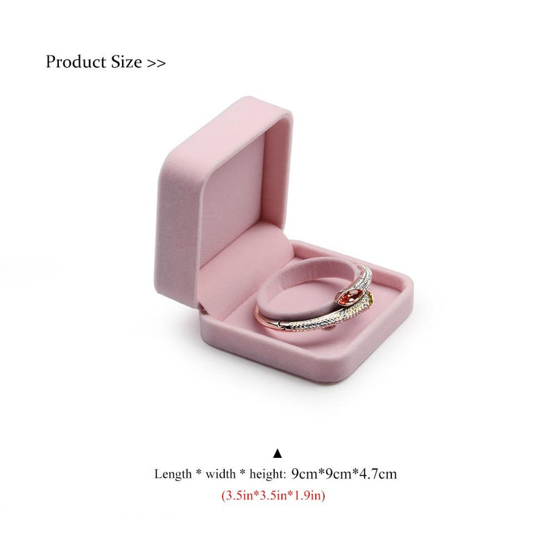 [Australia] - Oirlv Pink Velvet Bangle/Bracelet Gift Box Jewelry Storage Box Accessories Case Bracelet/Bangle Box 