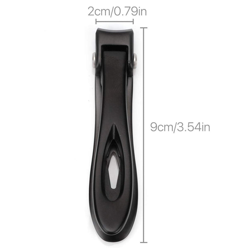 [Australia] - Nail Clippers 16mm Wide Large Jaw Opening For Thick Nail Stainless Steel Black Fingernail and Toenail Nipper Cutter Podiatry Trimmer Pedicure Manicure Kit 