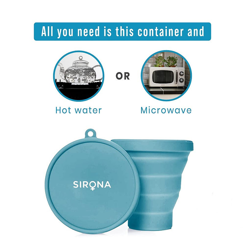 [Australia] - Sirona Menstrual Cups Container Foldable Sterilizing Silicone - 1 Unit | Microwave Friendly | Foldable Menstrual Cup Sterilizer 