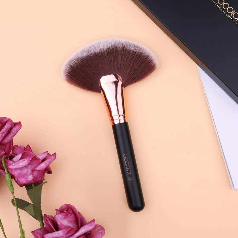 [Australia] - Docolor Makeup Brushes Fan Brush Professional Face Highlighting Make Up Brushes Cosmetic Tool 