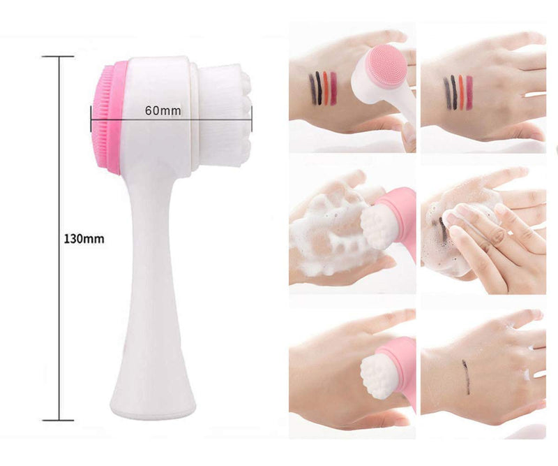 [Australia] - Deep Cleansing Facial Cleansing - Soft and Hard Cleansing Brush and Silicone Pad, Face Cleanser and Exfoliator Massager Brush for Face and Body - Manual Facial Cleansing Brush 