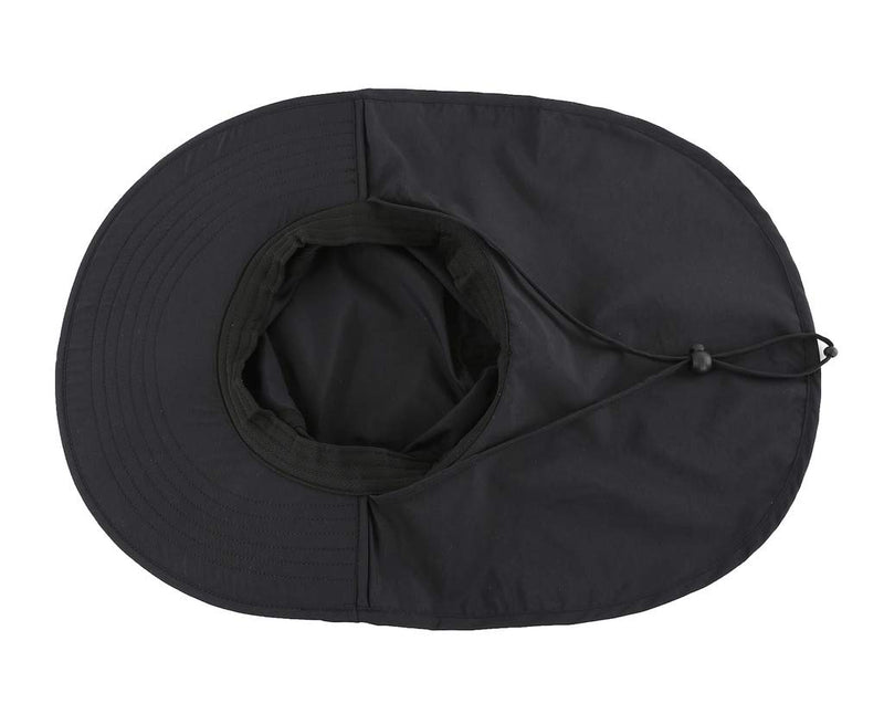 [Australia] - Home Prefer Outdoor UPF50+ Sun Hat Wide Brim Mesh Fishing Hat with Neck Flap Black 