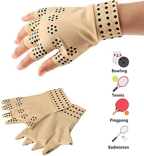 [Australia] - Chargen Arthritis Gloves Compression Gloves Fingerless Gloves Magnetic Anti-Arthritis Therapeutic Therapy Fingerless Gloves Relief Hand Pain Relief Heal Joints Relief ((Nude) Nude 