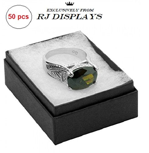 [Australia] - RJ Displays RJ Displays-25 Pack Cotton Filled Black Matte Paper Color Jewelry Gift and Retail Boxes Jewelry Gift Collectible Packaging Boxes 2.5 x 1.5 x 1 Inches Size #21 