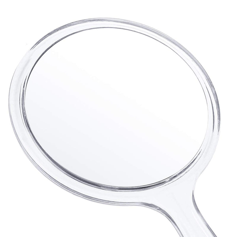 [Australia] - TOPYHL Makeup Hand Mirror, Double-Sided 3X 1x Magnifying Large Travel Handheld Mirror Cosmetic Mirror Acrylic Clear Finish Round Mirror (White) White 