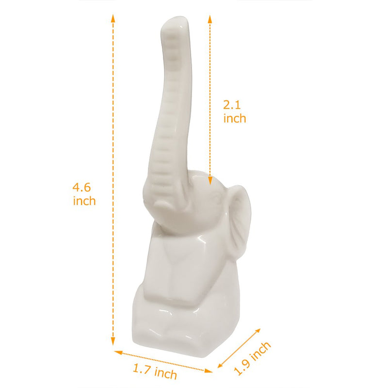 [Australia] - HOME SMILE Elephant Ring Holder for Jewelry,Engagement Wedding Ring Display Holder Stand Trinket Trays (Litltle White) 