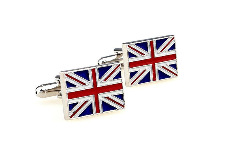 [Australia] - MRCUFF United Kingdom Flag Great Britain British Union Jack Pair Cufflinks in Presentation Gift Box & Polishing Cloth 