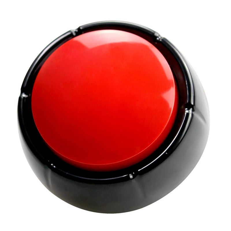 [Australia] - Cover Custom Record Talking Button Pet button easy button Sound Button Recordable Recordable Button, Dog Training BuzzerTalking Button Office Desk Gag Gift 30 Seconds 2 AAA Batteries Included - Newest Red+black 