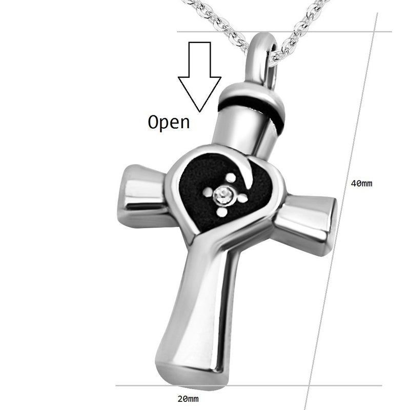 [Australia] - JMQJewelry Urn Cremation Jewelry Keepsake Memorial Necklace for Ashes Cross Urn 