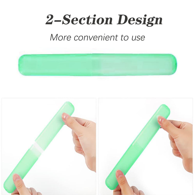 [Australia] - 2 Pcs Toothbrush Case, Toothbrush Travel Case Cover, Portable Toothbrush Storage Case, Sutiable for Home Travel Outdoor Camping Hiking Business Trip Pink Green 