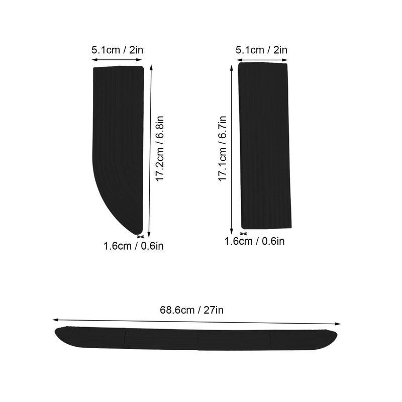 [Australia] - GLOGLOW 4Pcs Rubber Wheelchair Ramp, Universal Sweeper Door Sill Stair Wheelchair Door Sill for Thresholds Doorways Bathroom(black) Black 