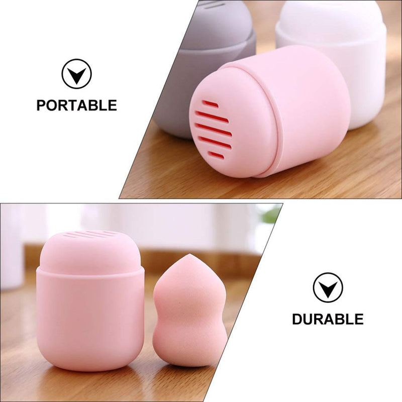 [Australia] - Beaupretty Makeup Sponge Holder Makup Blender Holder with Cover Cosmetic Sponge Carrying Container Foundation Blending Sponge Makeup Puff Travel Case (Pink) 