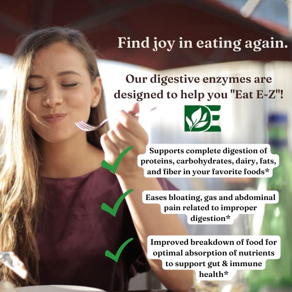 [Australia] - Eat E-Z Ultra Digestive Enzymes for Gut Health; Anti-Bloating; Digestive Enzyme for Immune Support | 90 Count 90 Count (Pack of 1) 