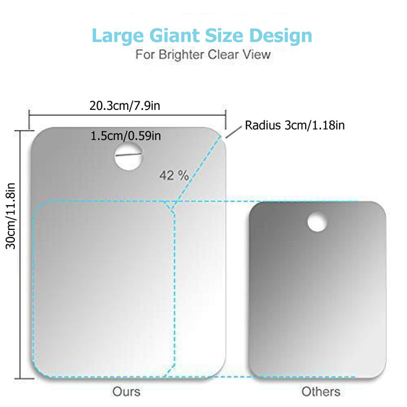 [Australia] - D.F.L LLC Deluxe Large Shower Mirror Fogless Shave Mirror (12 inX8 in) Anit-Fog Travel Shaving Mirror Fog-Free Shatterproof Shower Mirror Portable Wall Hanging Makeup Mirror (XL- Large Shower Mirror) 
