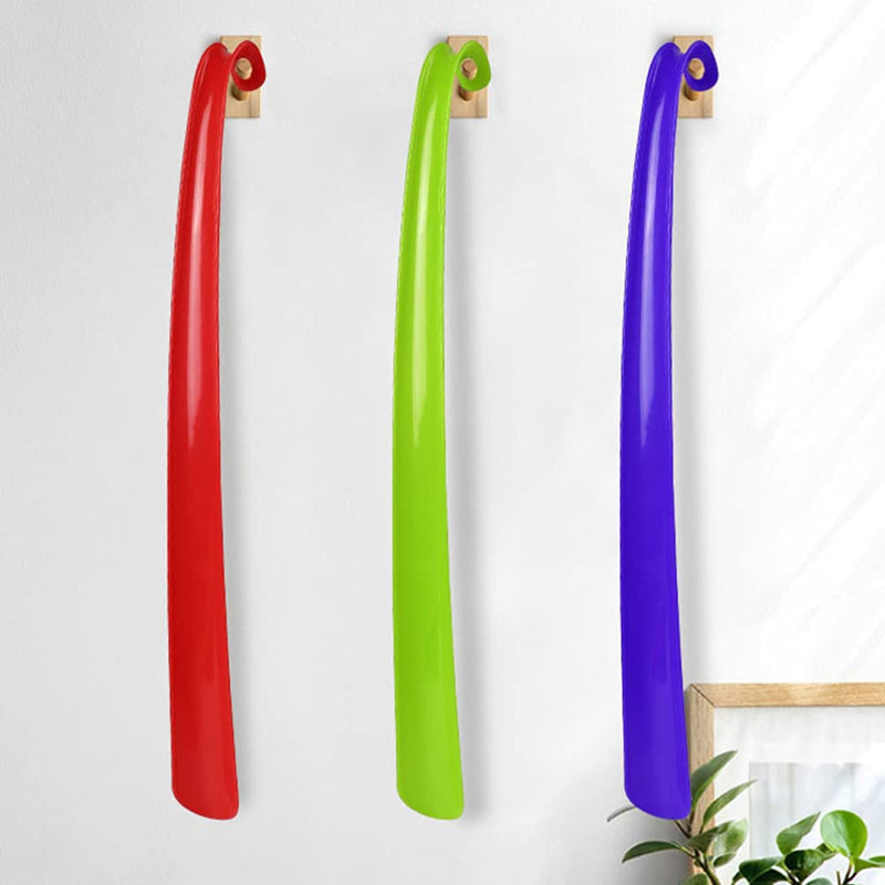 [Australia] - Lurrose Long Handle Shoe Horn 16 Inch Shoehorn Reach Assist Large Dressing Aid Sock Remover for Men Women Seniors Elderly Disabled 3pcs 