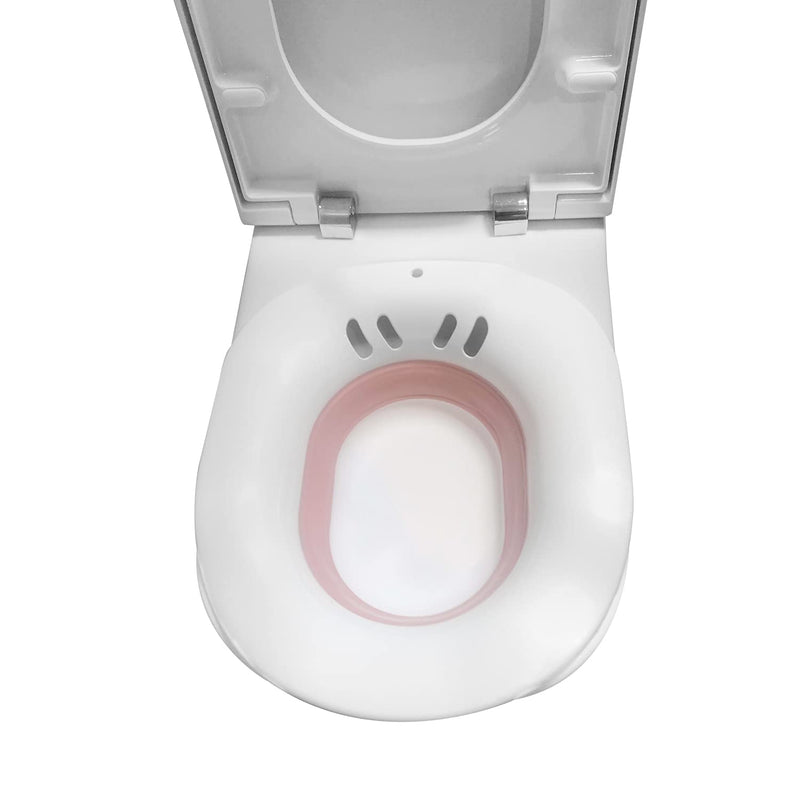 [Australia] - Funmi Foldable Sitz Bath for Toilet & Bidet for Use Over Toilet - Yoni Steam Seat Fits Universal Toilets and Commode - Collapsible Sitz Bath - Pink 