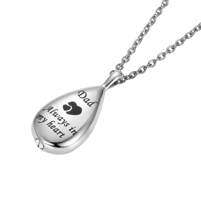 [Australia] - GLDZ Cremation Urn Necklace for Ashes Urn Jewelry Always in My Heart Memorial Pendant with Fill Kit Dad 