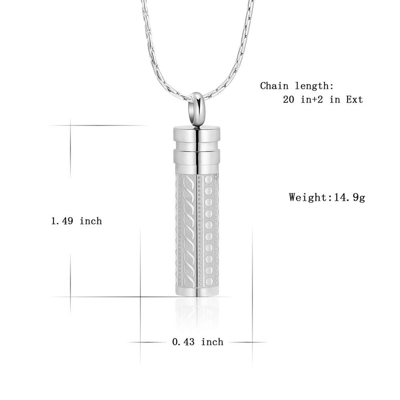 [Australia] - constantlife Cremation Jewelry for Ashes Openable Pill Case Urn Necklace Keepsake Perfume Memorial Pendant Locket Charm Accessories Silver 