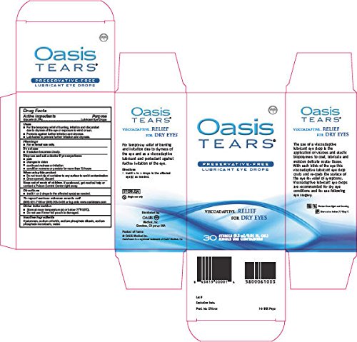 [Australia] - Oasis TEARS Lubricant Eye Drops, One 30 Count Box Sterile Disposable Containers, 0.3ml/0.01 fl oz 30 Count (Pack of 1) 