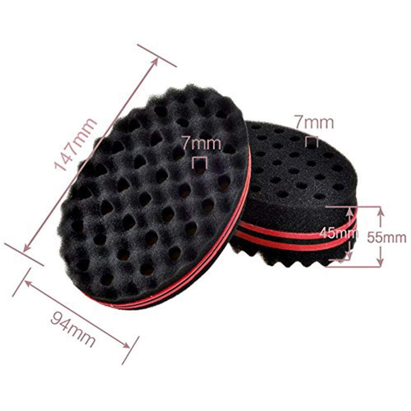 [Australia] - Xinlie Hair Sponge Brush Twists Dread Afro Coils Hair Curl Brush Hair Brush Sponge Holes Barber Hair Brush Sponge Barber Hair Brush Sponge Hair Twist Sponge For Twists,Curls in Afro-Style Hair(2PCS) 