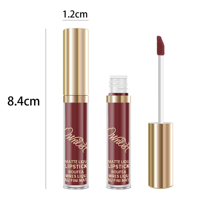 [Australia] - Ownest 6pcs Matte Velvety Lipstick Matte Lip Gloss Waterproof Lip Gloss brithday editio A 