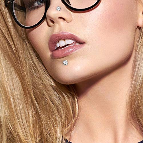 [Australia] - 16G Lip Rings Tragus Earrings Surgical Steel Helix Conch Cartilage Earrings Monroe Piercing Jewelry for Women Men Labret Studs Claw CZ, 10mm Length 