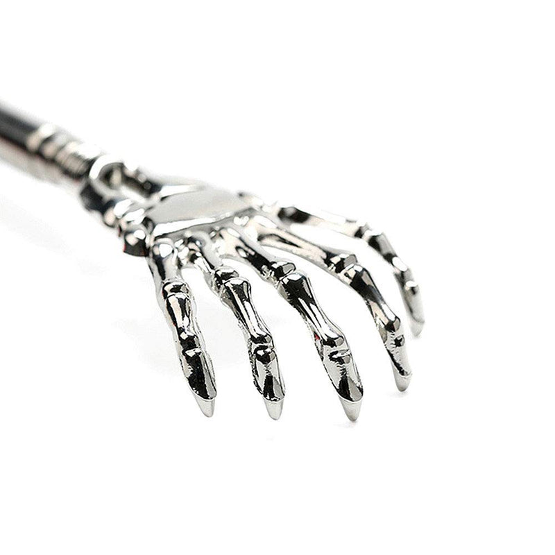 [Australia] - TRIXES Black Back Scratcher � Extendable Telescopic Handle � Stainless Steel Skeleton Hand � Back Massager � Body Massager Head Scratcher � Cool Gadget � Funny (Black) 