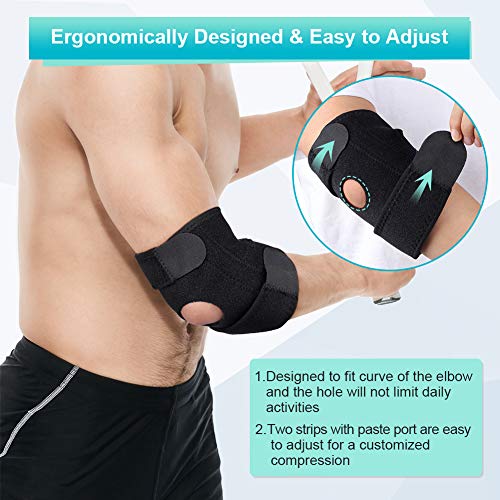 [Australia] - Tennis Elbow Brace for Golfers and Tendonitis, Compression Adjustable Elbow Support with Dual-Spring Stabilizer Arm Wrap Elbow Strap for Sprain, Joint Pain Relief, Tendonitis, Fits Men and Women 