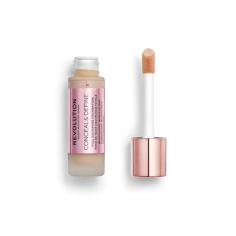 [Australia] - Revolution Makeup Conceal and Define Foundation, Full Coverage, Concealer Makeup Best Foundation for Every Skin Type and Tone, Face Makeup Concealer for Flawless Makeup Look (F7) F7 