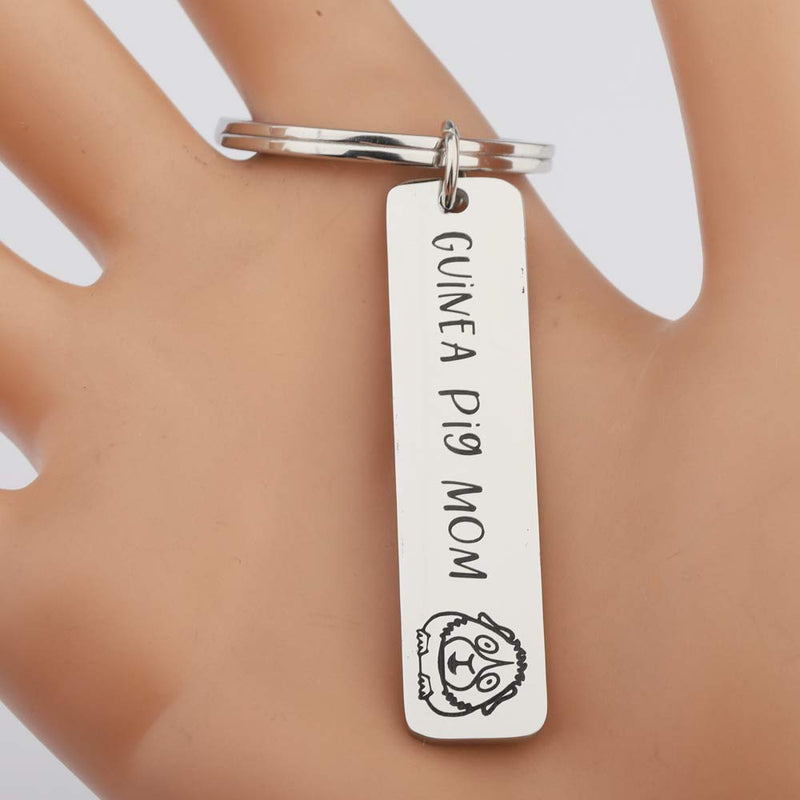 [Australia] - KUIYAI Guinea Pig Mom Keychain Cute Cavy Keyring Funny Guinea Pig Lover Gift Guinea Pig Keychain 