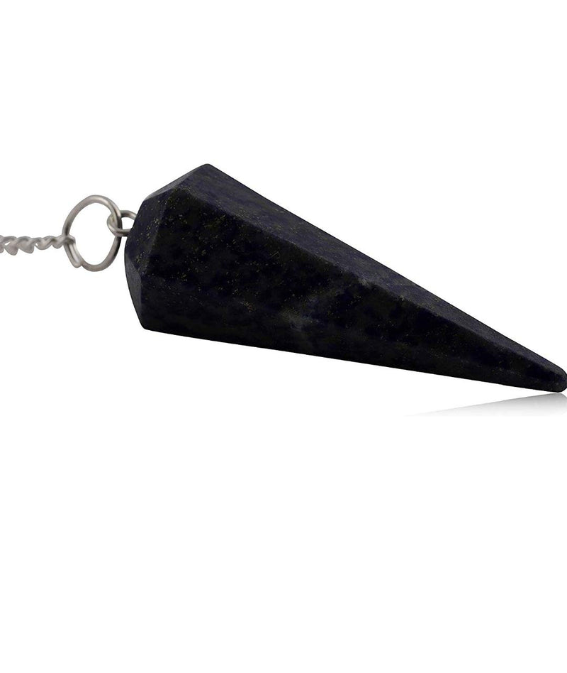 [Australia] - DHYANARSH Natural Gemstone Pendulum Set (Pack of 6) Sphatik/Crystal,Nephite green Jade, 7-Chakra, Blue Aventurine,Rose Stone.Black Tourmaline 