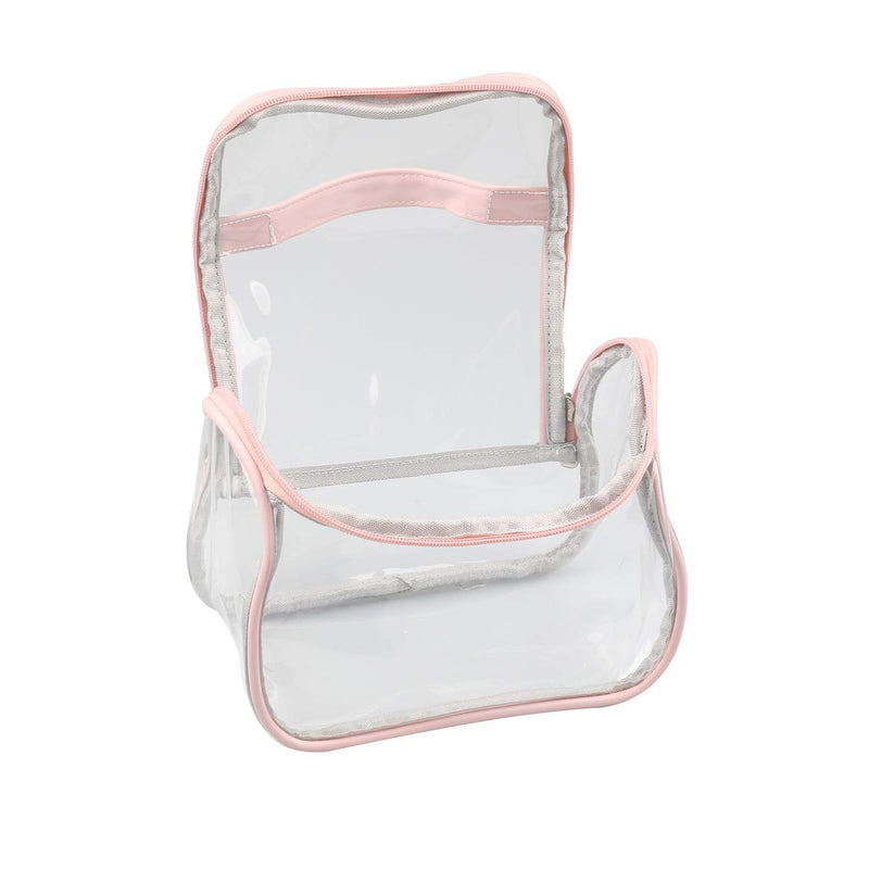 [Australia] - Heavy Duty Clear Cosmetic Bag Waterproof Transparent Travel Makeup Toiletry Organizer Bag (Pink) Pink 