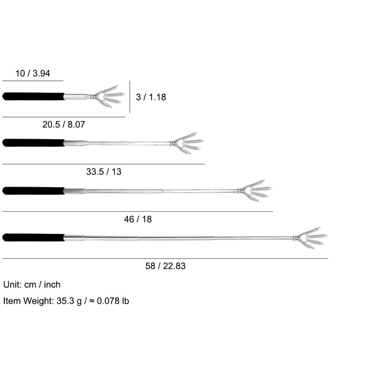 [Australia] - Snowyee Backscratchers, Back Scratcher for Women Men 3PCS Includes Bear Claw Hand and Eagle Claw kit Telescoping with Adjustable (Black) Metal-black-3pcs 3 Piece Assortment 