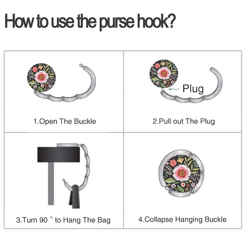 [Australia] - Foldable Purse Hook Womens Bag Table Hanger Collection Desk Hooks for Purse (3 Pack Amazing Flower Hook) 3 Pack Amazing Flower Hook 