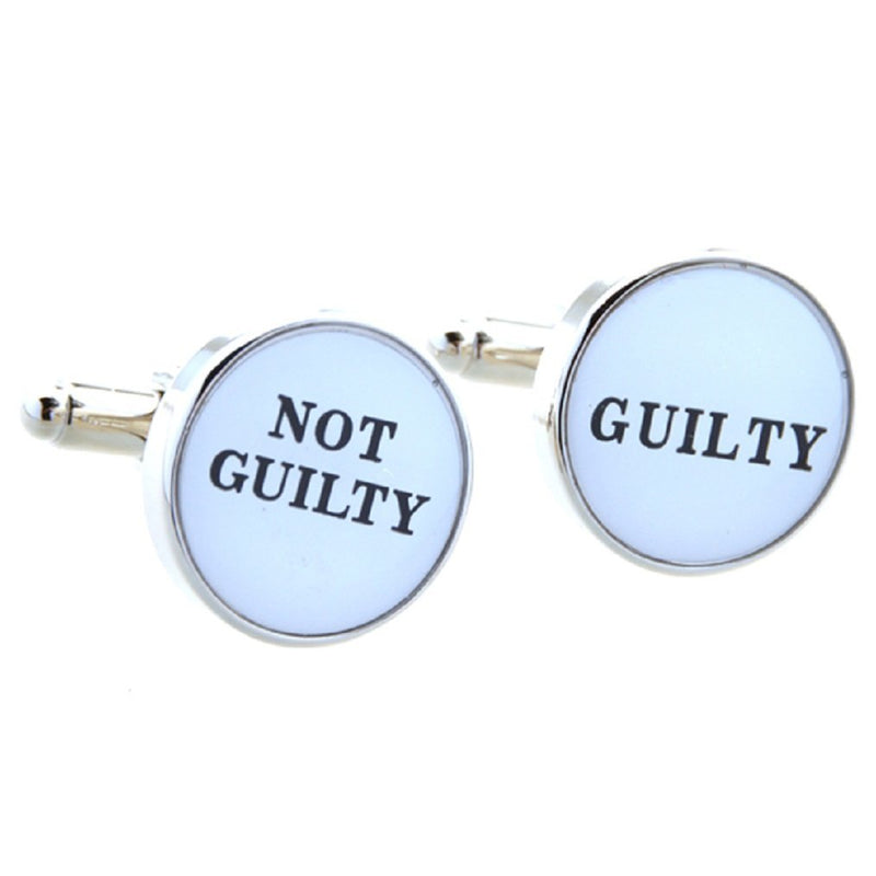 [Australia] - MRCUFF Guilty Not Guilty Attorney Lawyer Judge Law Pair Cufflinks in a Presentation Gift Box & Polishing Cloth 