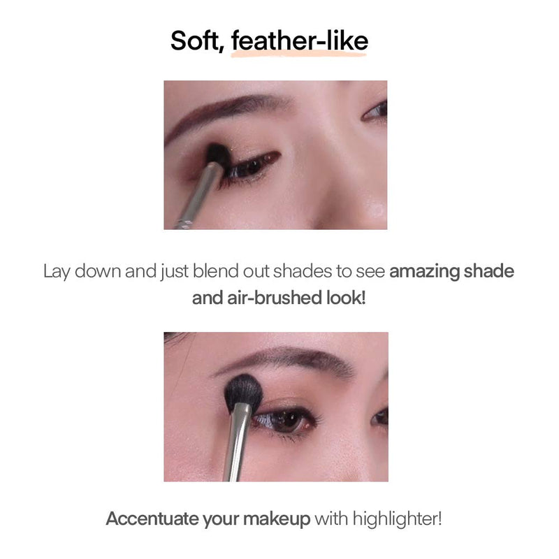 [Australia] - THE TOOL LAB 228 Eyeshadow Fan Brush - Angled Precision Flat Define Eyeliner Blending mini fan for Eye Makeup Professional - Premium Quality Natural Hair Dense Bristles Cosmetic 