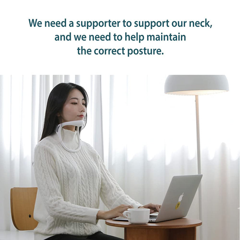 [Australia] - PUREPLAN Neck Shoulder Relaxer Traction Device for TMJ Pain Relief, Chiropractic. Cervical Collar Posture Neck Stretcher Brace Support (White - 1st Generation) 6.18x4.66x6.4 Inch (Pack of 1) 
