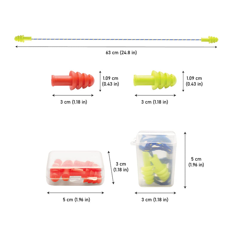 [Australia] - Quality Silicone Reusable Ear Plugs - 10 Pairs with 2 Plastic Cases 30dB Noise Cancelling Sound Blocking Soft Washable with Strings for Adults Kids Sleeping Swimming Shooting, Work Loud Noise 