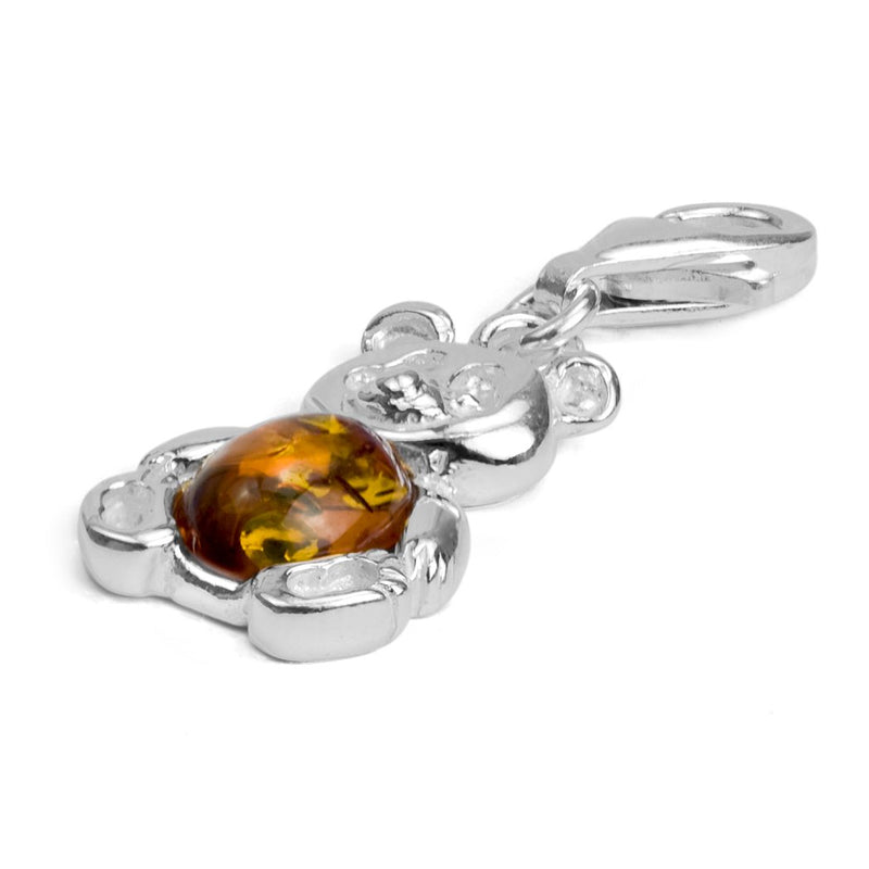 [Australia] - Sterling Silver Amber Bear Charm Pendant 