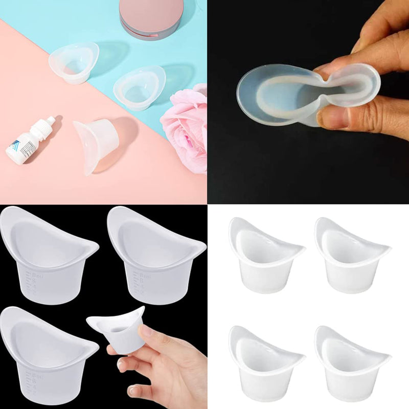 [Australia] - 10Pcs Eye Wash Cups Silicone Eye Bath Cups Resuable Eye Cleaning Cups Eye Flush Cups Eye Bath Bottles with Scale for Refreshing Cleaning Tired Eyes(8ml) 