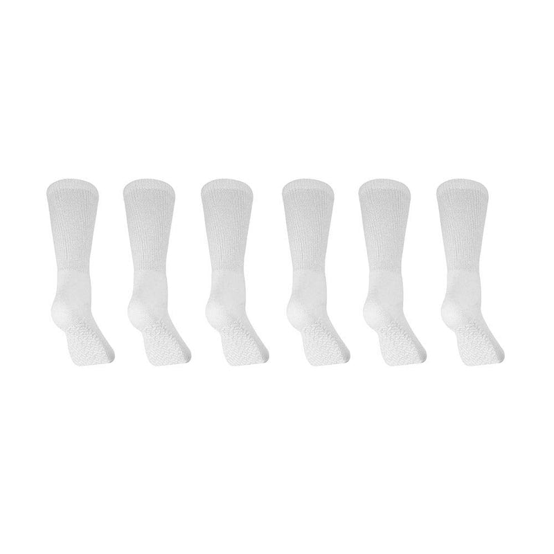 [Australia] - Noble Health Care Diabetic Non Skid Hospital Slipper Socks 6 Pack 13-15 White 