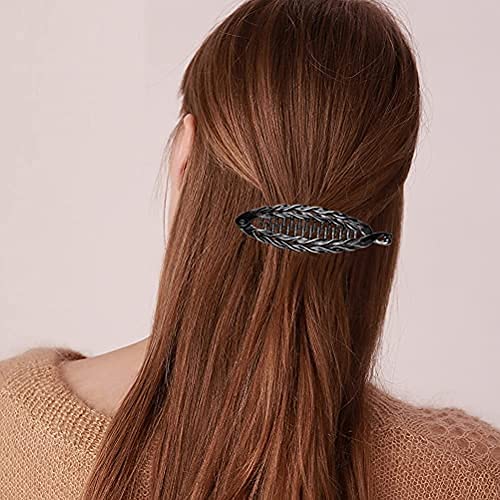 [Australia] - 6 Pieces Banana Hair Clips, 2 Styles Fishtail Clip Retro Twist Styling Banana Hair Clamp Flat Claw Clips for Women 