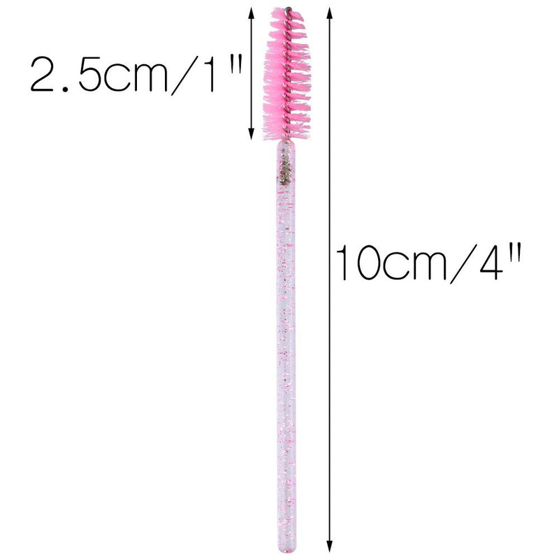 [Australia] - 100PCS Crystal Eyelash Mascara Brushes Wands Applicator Makeup Kits (Pink) Pink 
