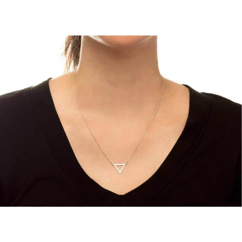 [Australia] - LANG XUAN Message Card Compass Pendant Necklace Friendship Starfish Good Luck Elephant Pendant Chain Necklace with Gift Card Silver Triangle 
