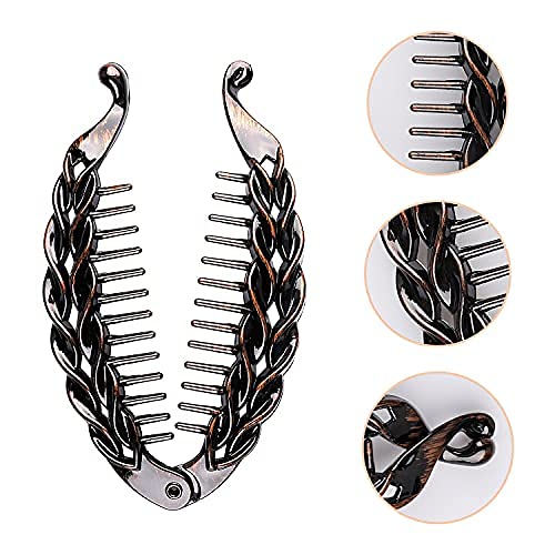 [Australia] - 6 Pieces Banana Hair Clips, 2 Styles Fishtail Clip Retro Twist Styling Banana Hair Clamp Flat Claw Clips for Women 