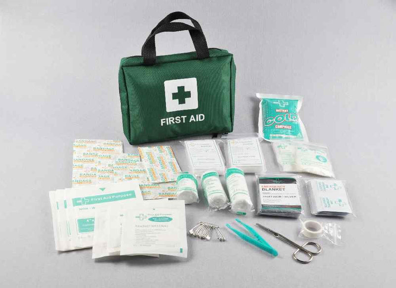 [Australia] - 99pcs Supreme First Aid Kit Bag - Inc. Eye Wash, Crepe, Ice Pack, Thermal Blanket - Home, Office, Vehicle, Workplace, Travel, Camping (Green) Green 
