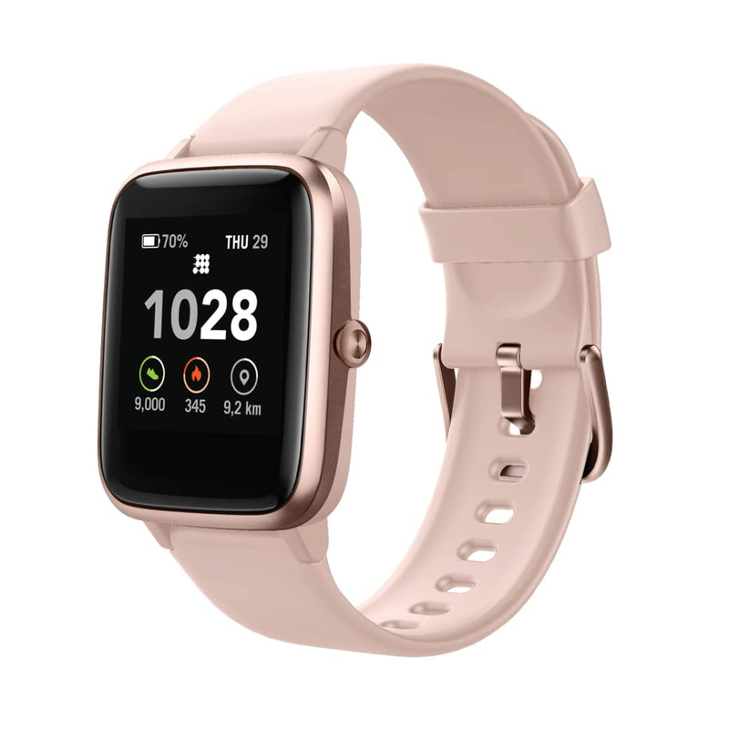 [Australia] - Cubitt CT2S Series 2 Smart Watch 1.3" Touch Screen, Fitness Tracker, with Heart Rate, Blood Oxygen, Stress and Sleep Monitor, IP68 Waterproof, Step Counter, Pedometer Smartwatch Women Men Rose Gold / Pink 